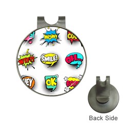 Set Colorful Comic Speech Bubbles Hat Clips With Golf Markers by Wegoenart