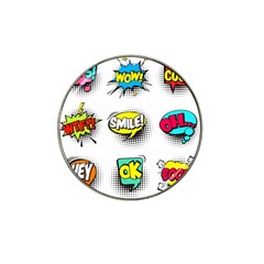 Set Colorful Comic Speech Bubbles Hat Clip Ball Marker (4 Pack) by Wegoenart