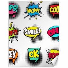 Set Colorful Comic Speech Bubbles Canvas 18  X 24  by Wegoenart