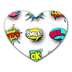 Set Colorful Comic Speech Bubbles Heart Mousepads by Wegoenart