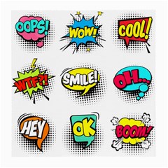 Set Colorful Comic Speech Bubbles Medium Glasses Cloth (2 Sides) by Wegoenart