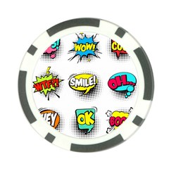 Set Colorful Comic Speech Bubbles Poker Chip Card Guard by Wegoenart