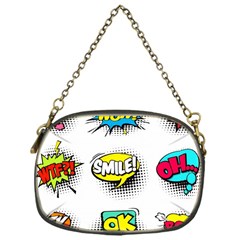 Set Colorful Comic Speech Bubbles Chain Purse (one Side) by Wegoenart