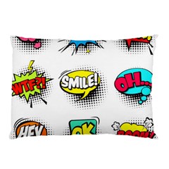 Set Colorful Comic Speech Bubbles Pillow Case by Wegoenart