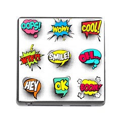 Set Colorful Comic Speech Bubbles Memory Card Reader (square 5 Slot) by Wegoenart