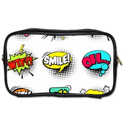 Set Colorful Comic Speech Bubbles Toiletries Bag (one Side) by Wegoenart