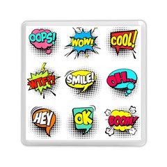 Set Colorful Comic Speech Bubbles Memory Card Reader (square) by Wegoenart