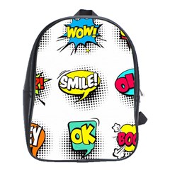 Set Colorful Comic Speech Bubbles School Bag (xl) by Wegoenart