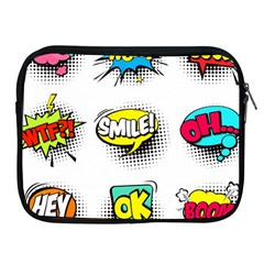 Set Colorful Comic Speech Bubbles Apple Ipad 2/3/4 Zipper Cases by Wegoenart