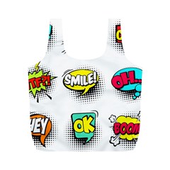 Set Colorful Comic Speech Bubbles Full Print Recycle Bag (m) by Wegoenart