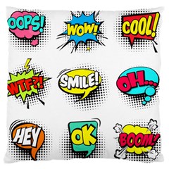 Set Colorful Comic Speech Bubbles Large Flano Cushion Case (two Sides) by Wegoenart