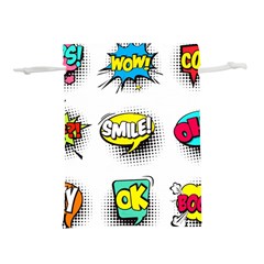 Set Colorful Comic Speech Bubbles Lightweight Drawstring Pouch (s) by Wegoenart