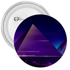 Egyptian Pyramids Night Landscape Cartoon 3  Buttons by Wegoenart