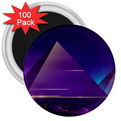 Egyptian Pyramids Night Landscape Cartoon 3  Magnets (100 Pack) by Wegoenart