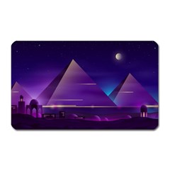 Egyptian Pyramids Night Landscape Cartoon Magnet (rectangular) by Wegoenart