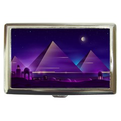 Egyptian Pyramids Night Landscape Cartoon Cigarette Money Case