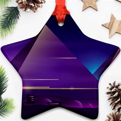 Egyptian Pyramids Night Landscape Cartoon Star Ornament (Two Sides)