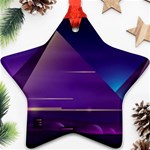 Egyptian Pyramids Night Landscape Cartoon Star Ornament (Two Sides) Front