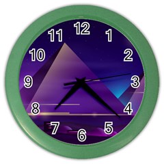 Egyptian Pyramids Night Landscape Cartoon Color Wall Clock by Wegoenart