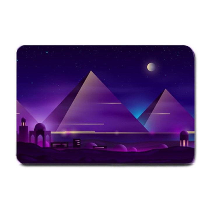 Egyptian Pyramids Night Landscape Cartoon Small Doormat 