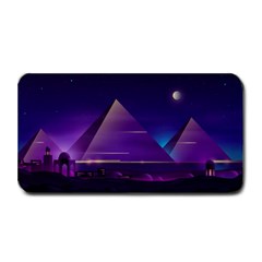 Egyptian Pyramids Night Landscape Cartoon Medium Bar Mats by Wegoenart