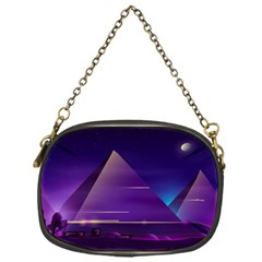 Egyptian Pyramids Night Landscape Cartoon Chain Purse (One Side)