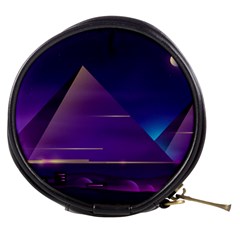 Egyptian Pyramids Night Landscape Cartoon Mini Makeup Bag