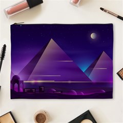 Egyptian Pyramids Night Landscape Cartoon Cosmetic Bag (xl) by Wegoenart