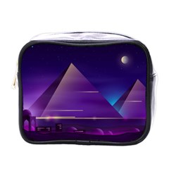 Egyptian Pyramids Night Landscape Cartoon Mini Toiletries Bag (one Side) by Wegoenart