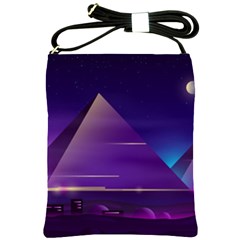 Egyptian Pyramids Night Landscape Cartoon Shoulder Sling Bag by Wegoenart