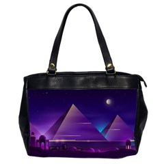 Egyptian Pyramids Night Landscape Cartoon Oversize Office Handbag (2 Sides) by Wegoenart