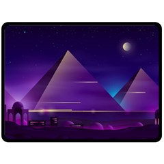 Egyptian Pyramids Night Landscape Cartoon Fleece Blanket (large)  by Wegoenart