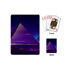 Egyptian Pyramids Night Landscape Cartoon Playing Cards Single Design (Mini)