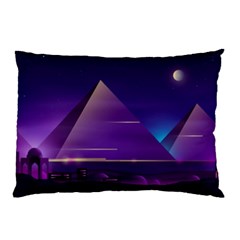 Egyptian Pyramids Night Landscape Cartoon Pillow Case (Two Sides)