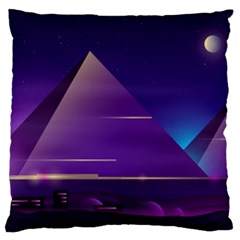 Egyptian Pyramids Night Landscape Cartoon Large Cushion Case (One Side)