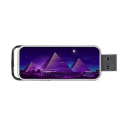 Egyptian Pyramids Night Landscape Cartoon Portable Usb Flash (two Sides) by Wegoenart