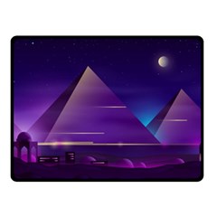 Egyptian Pyramids Night Landscape Cartoon Double Sided Fleece Blanket (Small) 