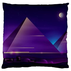 Egyptian Pyramids Night Landscape Cartoon Large Flano Cushion Case (one Side) by Wegoenart