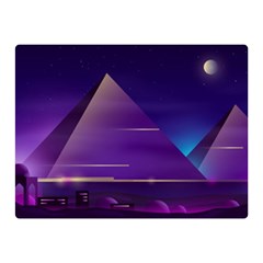 Egyptian Pyramids Night Landscape Cartoon Double Sided Flano Blanket (Mini) 