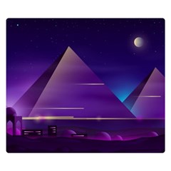 Egyptian Pyramids Night Landscape Cartoon Double Sided Flano Blanket (small)  by Wegoenart