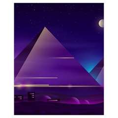 Egyptian Pyramids Night Landscape Cartoon Drawstring Bag (Small)