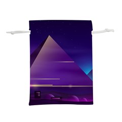 Egyptian Pyramids Night Landscape Cartoon Lightweight Drawstring Pouch (S)