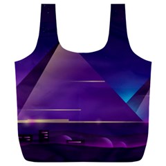 Egyptian Pyramids Night Landscape Cartoon Full Print Recycle Bag (XXXL)