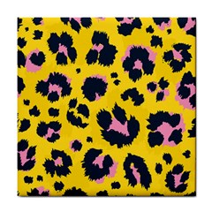 Leopard Print Seamless Pattern Tile Coaster