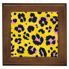 Leopard Print Seamless Pattern Framed Tile