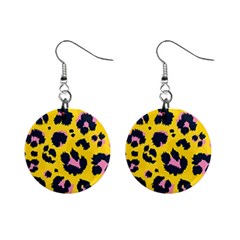 Leopard Print Seamless Pattern Mini Button Earrings