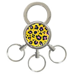 Leopard Print Seamless Pattern 3-Ring Key Chain