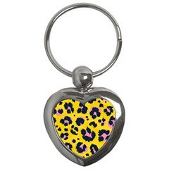 Leopard Print Seamless Pattern Key Chain (Heart)