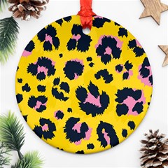 Leopard Print Seamless Pattern Round Ornament (Two Sides)