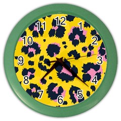 Leopard Print Seamless Pattern Color Wall Clock